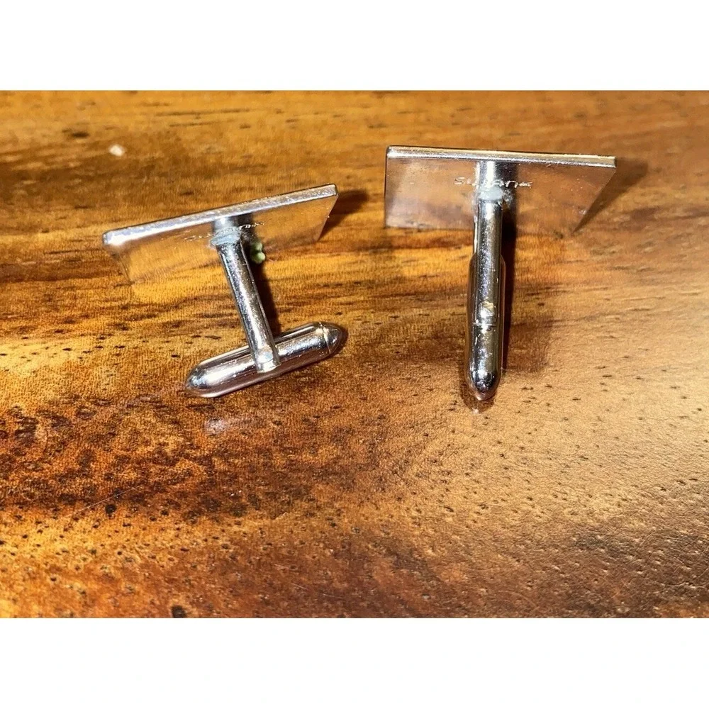 Silver Tone Vintage SWANK  Cuff Links